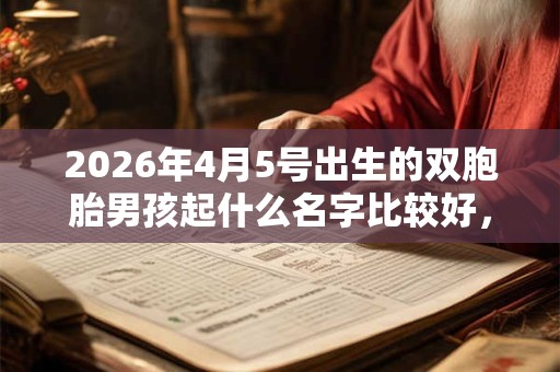 2026年4月5号出生的双胞胎男孩起什么名字比较好,五行属什么 2026年4月5号出生的双胞胎男孩起什么名字比较好,五行属什么