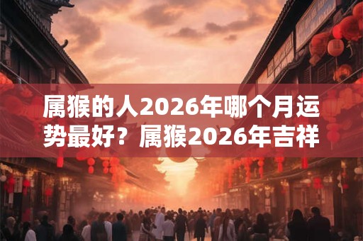 属猴的人2026年哪个月运势最好？属猴2026年吉祥物是什么？