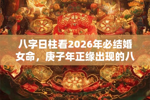 八字日柱看2026年必结婚女命，庚子年正缘出现的八字