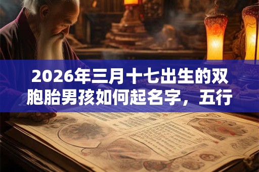 2026年三月十七出生的双胞胎男孩如何起名字，五行属什么