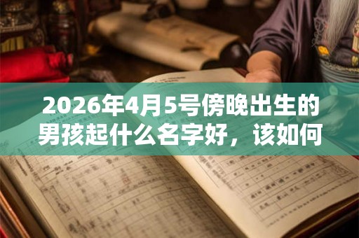 2026年4月5号傍晚出生的男孩起什么名字好，该如何取名？