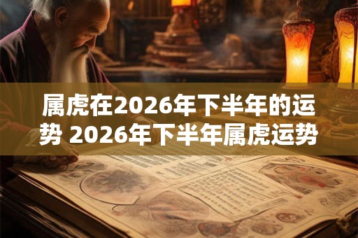 属虎在2026年下半年的运势 2026年下半年属虎运势如何
