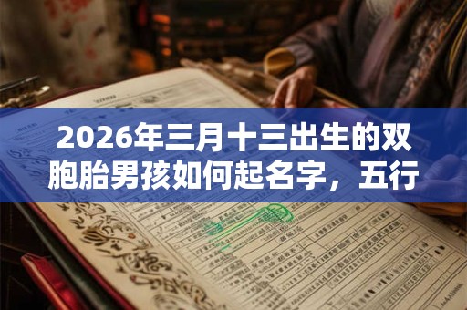 2026年三月十三出生的双胞胎男孩如何起名字，五行属什么
