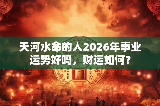 天河水命的人2026年事业运势好吗，财运如何？