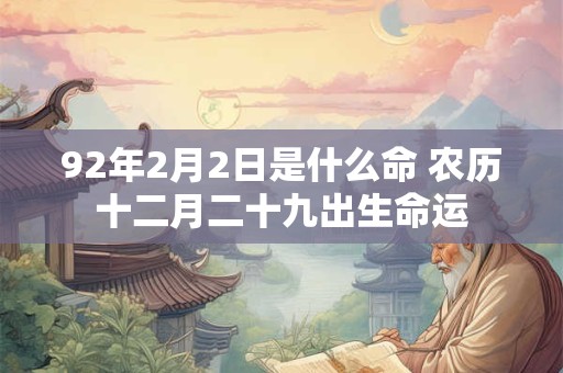 92年2月2日是什么命 农历十二月二十九出生命运