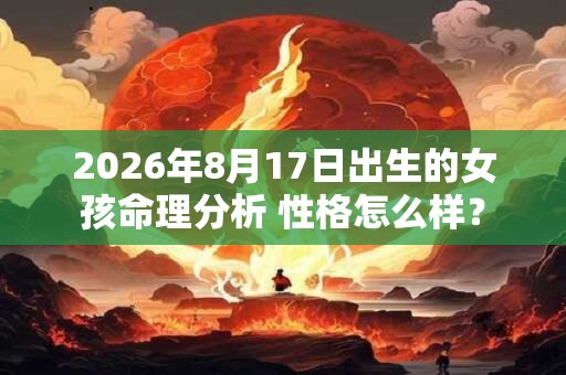 2026年8月17日出生的女孩命理分析 性格怎么样？