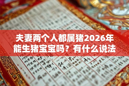 夫妻两个人都属猪2026年能生猪宝宝吗？有什么说法？