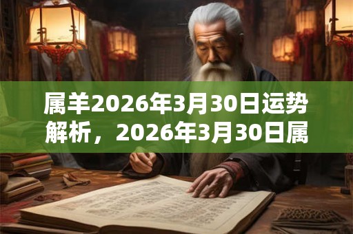 属羊2026年3月30日运势解析,2026年3月30日属羊运势分析 属羊2026年3月30日运势解析,2026年3月30日属羊运势分析
