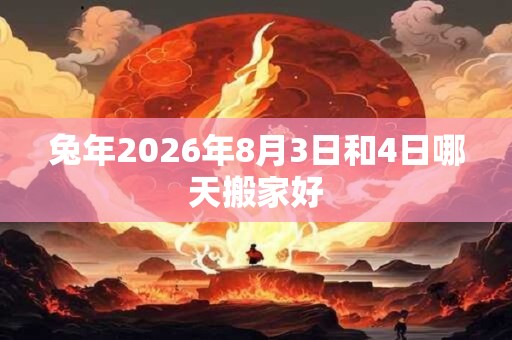 兔年2026年8月3日和4日哪天搬家好