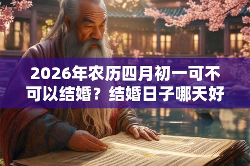 2026年农历四月初一可不可以结婚？结婚日子哪天好？