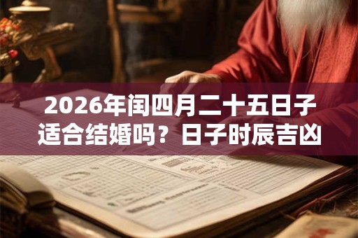 2026年闰四月二十五日子适合结婚吗？日子时辰吉凶？
