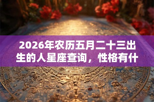 2026年农历五月二十三出生的人星座查询，性格有什么特征？