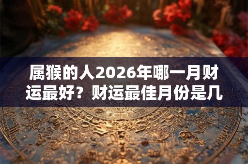 属猴的人2026年哪一月财运最好？财运最佳月份是几月？
