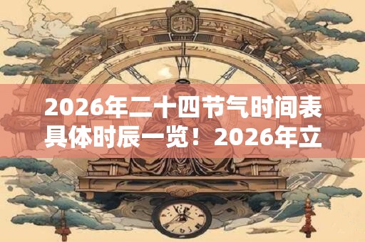 2026年二十四节气时间表具体时辰一览！2026年立夏是几月几日？