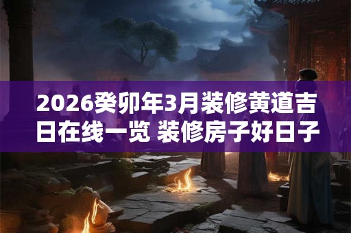 2026癸卯年3月装修黄道吉日在线一览 装修房子好日子