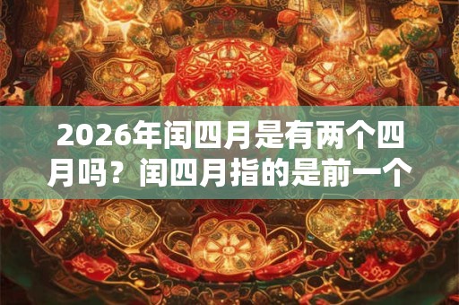 2026年闰四月是有两个四月吗？闰四月指的是前一个还是后一个？