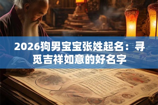 2026狗男宝宝张姓起名：寻觅吉祥如意的好名字