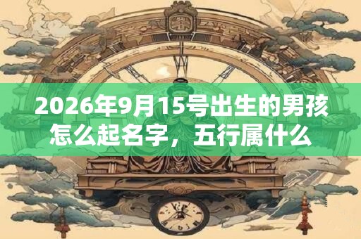 2026年9月15号出生的男孩怎么起名字，五行属什么