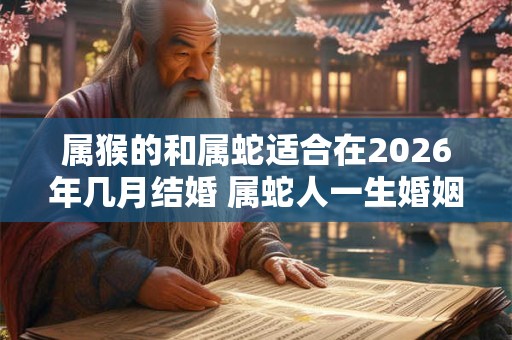 属猴的和属蛇适合在2026年几月结婚 属蛇人一生婚姻命运