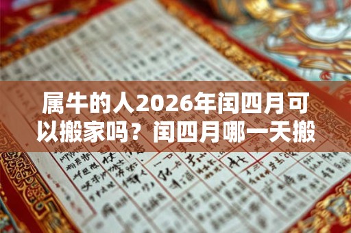 属牛的人2026年闰四月可以搬家吗？闰四月哪一天搬家好？