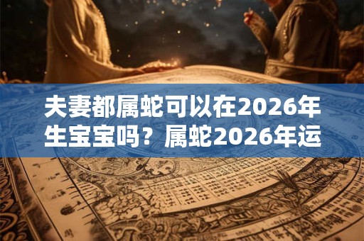 夫妻都属蛇可以在2026年生宝宝吗？属蛇2026年运势及运程？