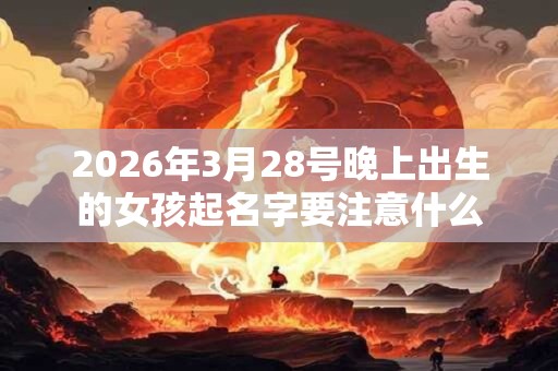 2026年3月28号晚上出生的女孩起名字要注意什么