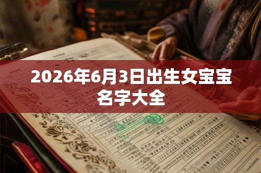 2026年6月3日出生女宝宝名字大全