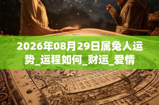 2026年08月29日属兔人运势_运程如何_财运_爱情