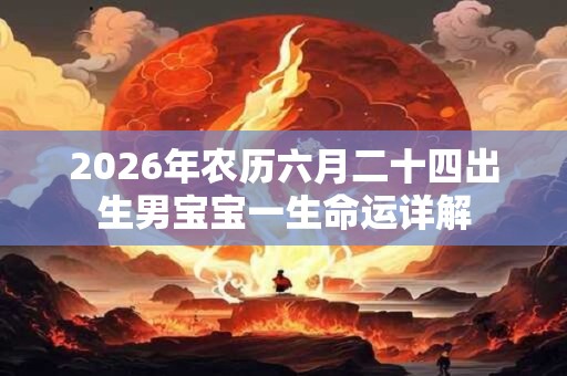 2026年农历六月二十四出生男宝宝一生命运详解