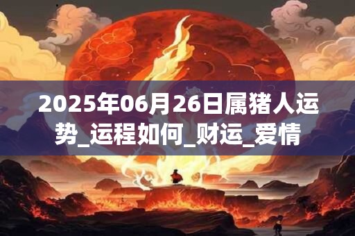 2025年06月26日属猪人运势_运程如何_财运_爱情