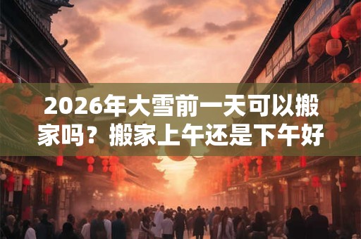 2026年大雪前一天可以搬家吗？搬家上午还是下午好？