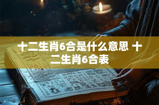 十二生肖6合是什么意思 十二生肖6合表