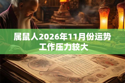 属鼠人2026年11月份运势 工作压力较大