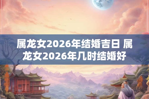 属龙女2026年结婚吉日 属龙女2026年几时结婚好