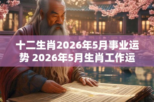 十二生肖2026年5月事业运势 2026年5月生肖工作运程详解