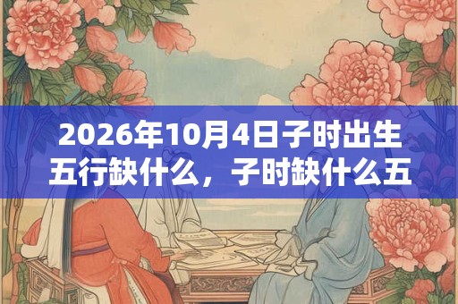 2026年10月4日子时出生五行缺什么，子时缺什么五行