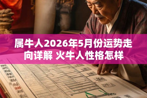 属牛人2026年5月份运势走向详解 火牛人性格怎样