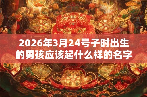 2026年3月24号子时出生的男孩应该起什么样的名字
