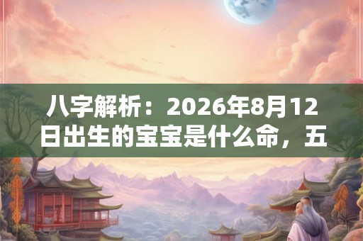 八字解析：2026年8月12日出生的宝宝是什么命，五行缺什么