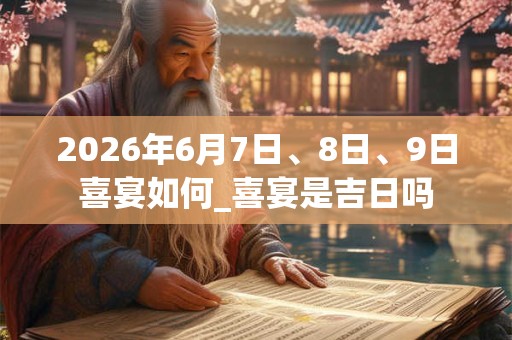 2026年6月7日、8日、9日喜宴如何_喜宴是吉日吗