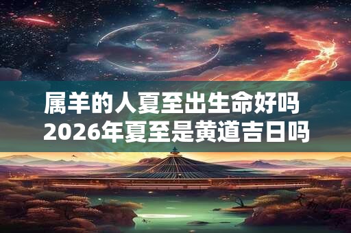 属羊的人夏至出生命好吗 2026年夏至是黄道吉日吗
