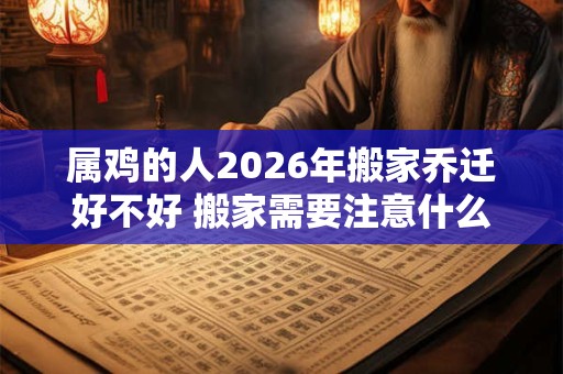 属鸡的人2026年搬家乔迁好不好 搬家需要注意什么