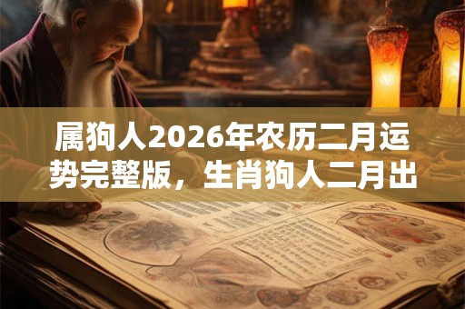 属狗人2026年农历二月运势完整版，生肖狗人二月出生人的命运