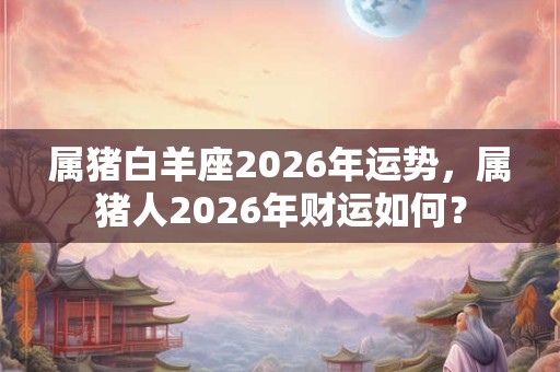 属猪白羊座2026年运势，属猪人2026年财运如何？