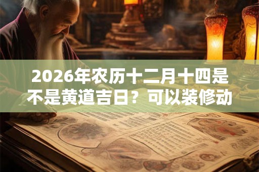 2026年农历十二月十四是不是黄道吉日？可以装修动土吗？