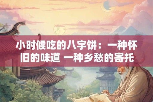 小时候吃的八字饼：一种怀旧的味道 一种乡愁的寄托