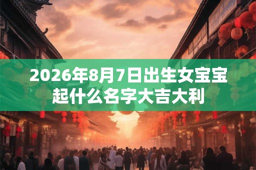 2026年8月7日出生女宝宝起什么名字大吉大利