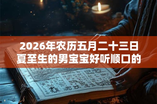 2026年农历五月二十三日夏至生的男宝宝好听顺口的名字，五行缺什么？