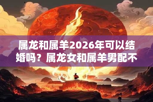 属龙和属羊2026年可以结婚吗？属龙女和属羊男配不配