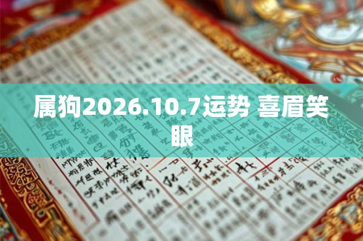 属狗2026.10.7运势 喜眉笑眼
